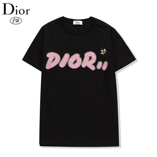 Dior1พิมพ์และเย็บปักถักร้อยโลโก้เสื้อยืดเสื้อยืดแฟชั่นบุรุษ Casual เสื้อแขนสั้นหญิงแฟชั่น Tshirt เสื้อผ้า