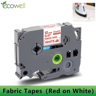 12mm FA3R Fabric Iron on Label  Replace For Brother FA3R  FA 3R Fabric Tape Red on White For Brother PT Label Maker
