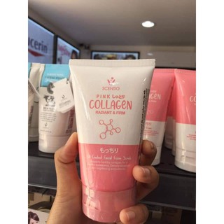 📌 Pink collagen radiant &amp;firm oil control facial foam scrub 100g