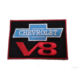 CHEVROLET V8 ป้ายติดเสื้อแจ็คเก็ต อาร์ม ป้าย ตัวรีดติดเสื้อ อาร์มรีด อาร์มปัก Badge Embroidered Sew Iron On Patches