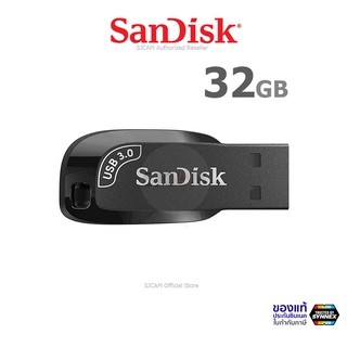 สินค้า SanDisk Ultra Shift USB 3.0 Flash Drive CZ410 32GB  Black compact design ประกัน Synnex 5ปี  SDCZ410-032G-G46 แฟลซไดร์ฟ