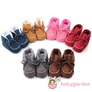 Babygarden- รองเท้าบูท พื้นแบน แบบผูกเชือก กันลื่น ปรับขนาดได้ สําหรับเด็กทารก
