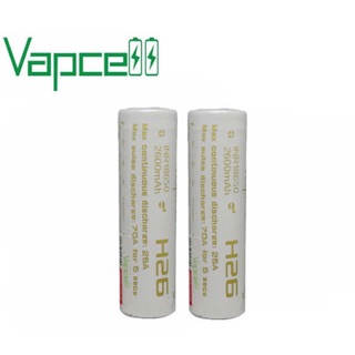 Vapcell H26 INR18650 2600mAh 25A 2ก้อน ของแท้ พร้อมกระเป๋าใส่ถ่าน