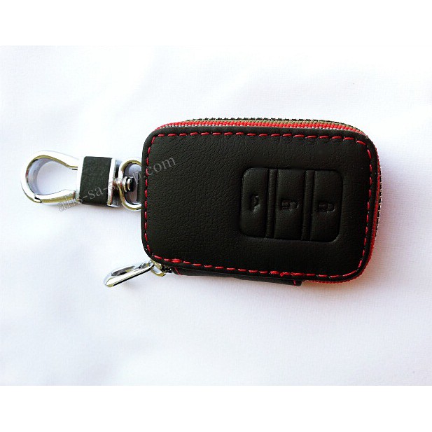 กระเป๋าซองหนัง-ใส่กุญแจรีโมทรถยนต์-รุ่นมินิซิบรอบ-โลโก้เหล็ก-honda-accord-all-new-city-2014-21-smart-key-3-ปุ่ม