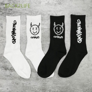 BACK2LIFE Trendy Sports Socks Men Unisex Hosiery Skateboard Socks Women Mid Tube Long Sock Cartoon Street Style Breathable Cotton/Multicolor