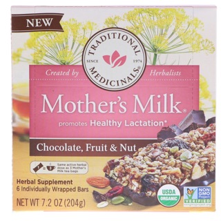 Mothers Milk chocolate fruit  nut เพิ่มน้ำนม Promotes Healthy Lactation 6แท่ง