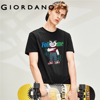 Giordano Men T-Shirts Short Sleeves Durable T-Shirts Fashion Printing Crewneck Clothing JAYOTO Series