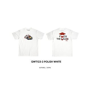 เสื้อยืดคอกลม QWT123-2 POLISH WHITE [ขนาด: M-5XL]