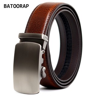 Batoorap Brand เข็มขัดหนังวัว หัวเข็มขัดโลหะ สีน้ําตาล คุณภาพสูง กว้าง 3.5 ซม. สําหรับผู้ชาย