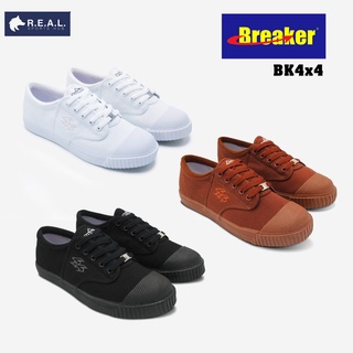 💸ลด45.-ใส่โค้ดRSPRAUG1💸รองเท้าผ้าใบ Breaker รุ่น BK4x4 [สีดำ สีน้ำตาล สีขาว] รองเท้าผ้าใบนักเรียน