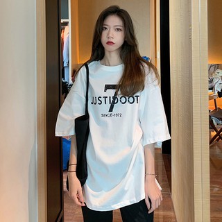 เสื้อยืดสีขาวผู้หญิงลายตัวหนังสือเสื้อยืดแขนสั้นสไตล์เกาหลี