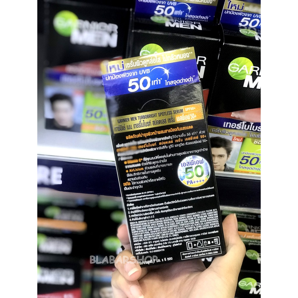 ยกกล่อง6ซอง-garnier-men-serum-turbo-bright-sportless-serum-spf50-pa-การ์นิเย่เมน-เทอร์โบ-ไบรท์-เซรั่มบำรุงผิวหน้า