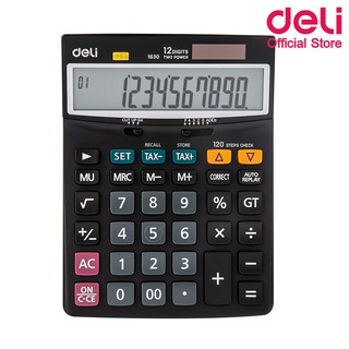 สินค้า Deli 1630 120-check Tax Calculator 12-digit Meta เครื่องคิดเลขตั้งโต๊ะ สินค้ารับประกัน 3 ปี