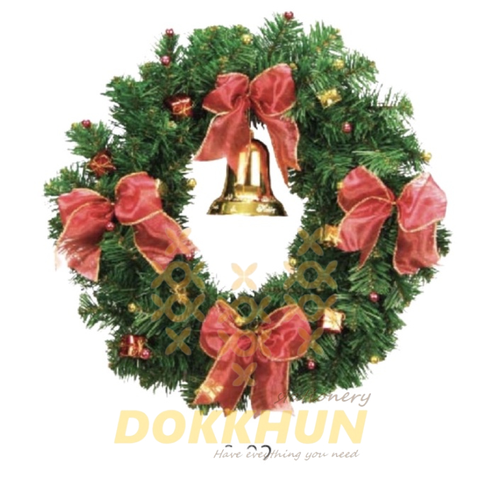 หรีดวันคริสต์มาสขนาด-10-15-18-นิ้ว-พร้อมตกแต่ง-the-christmas-wreath-18-inch