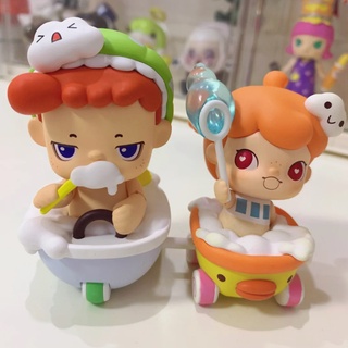 【ของแท้】โมเดลฟิกเกอร์ Popmart MIGO Sibling Fighting Series Blind Box Confirmation ของเล่นสําหรับเด็ก