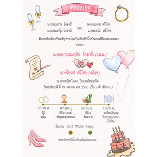 ภาพหน้าปกสินค้าการ์ดแต่งงาน การ์ดเชิญงานแต่งพร้อมซอง 1 หน้า v.2 ที่เกี่ยวข้อง