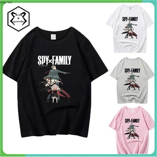 Spy x Family เสื้อยืดแขนสั้น พิมพ์ลายการ์ตูนอนิเมะ Spy X Family Anya Smug แฟชั่นฤดูร้อน