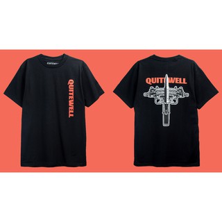 เสื้อยืดโอเวอร์ไซส์QWT54-1 BULLET BLACK ดำS-3XL