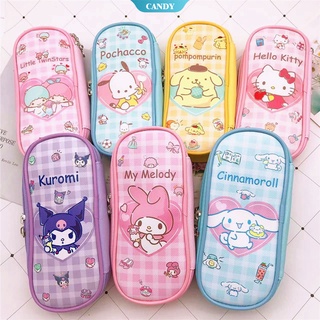 SANRIO กระเป๋าดินสอ ลายการ์ตูนอนิเมะ Kulomi Hello Kitty Cinnamoroll น่ารัก เหมาะกับของขวัญ สําหรับเด็กนักเรียน [CAN]