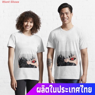 ผ้าฝ้าย 100%เสื้อยืดผู้ชายและผู้หญิง Tokyo Ghoul Character Essential T-Shirt Mens Womens T-shirtsS-3XL
