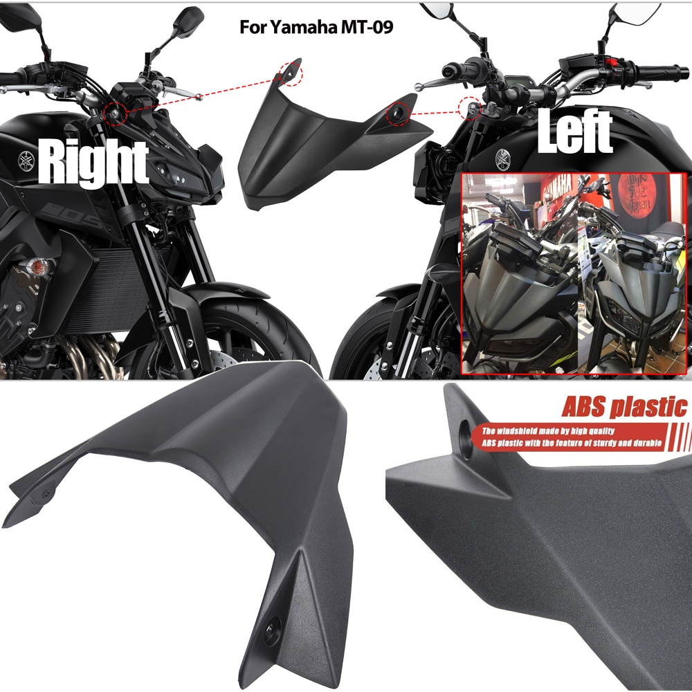 ภาพหน้าปกสินค้าUltrasupplier MT09 FZ09 Motor Front Fender Beak Nose Cone Extension Extender Cover Cowl for Yamaha 2017-2019 MT FZ 09 FZ-09 MT-09 Windshield