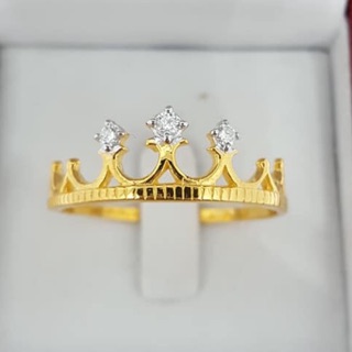 แหวนทองแท้มงกุฎฝังเพชรแท้สวยๆ