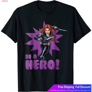 เสื้อยืดทุกวันdailySKTT1 เสื้อยืดกีฬา Black Widow Avengers emble BE A HERO! Graphic T-Shirt Sports T-shirtSto5XL