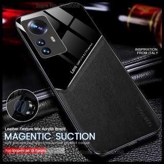 Mi12 case car magnetic holder leather texture phone cover for xiaomi12 xiomi 12 pro 12x 5g soft frame shockproof coque