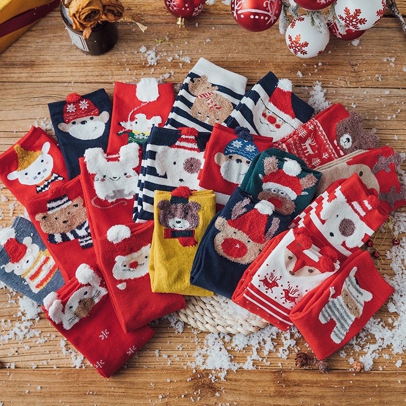 พร้อมส่ง-gift-set-ถุงเท้าวันคริสต์มาส