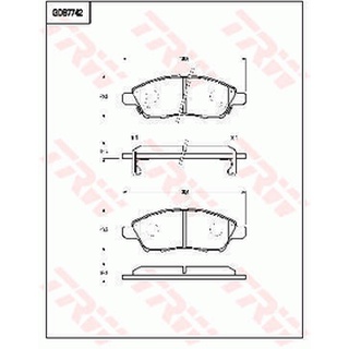 ผ้าดิสเบรคหน้า ALMERA N17 2010- MARCH K13 2010- TIIDA LATIO C11 2006- LIVINA 2007-2013 CUBE Z12 2008- GDB7742 TRW