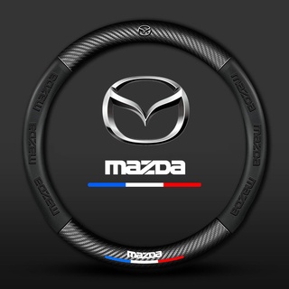 5D ลายนูนคาร์บอนไฟเบอร์หนังพวงมาลัยรถสำหรับ Mazda 2 3 5 6 8 CX5 CX7 CX3 CX9 RX MX CX30 Atenza AXELA เฉพาะ
