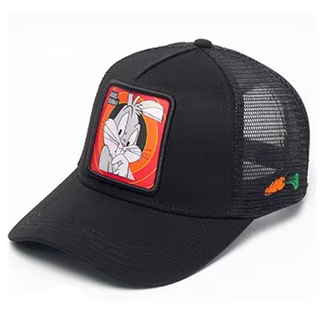หมวกเบสบอล ผ้าตาข่าย ลายการ์ตูนกระต่าย TAZ Daffy สีดํา สําหรับผู้หญิง และผู้ชาย
