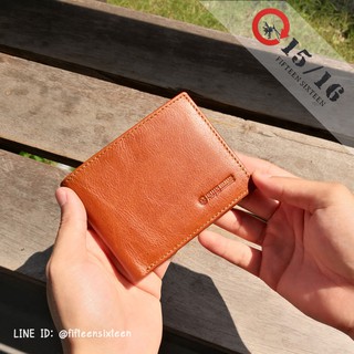 กระเป๋าสตางค์หนังแท้ ใบสั้น พร้อมส่ง FIFTEEN SIXTEEN รุ่น Vegetable Oil Wallet : CRS-02
