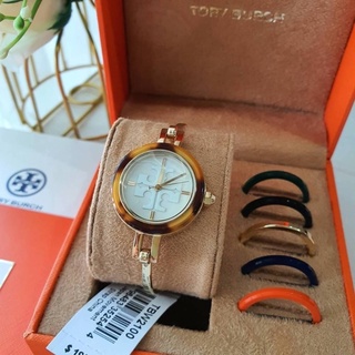 (ผ่อน0%) เซ็ทนาฬิกา เปลี่ยนกรอบได้ 6 สี Tory Burch Tbw2100 Gigi Bangle Watch หน้าปัดกลม 28 mm. กำไล รอบข้อมูล 17 cm.