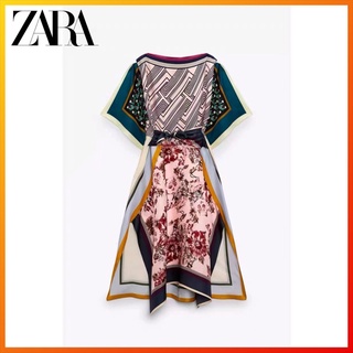 Zara ใหม่ ชุดเดรสยาว พิมพ์ลาย สําหรับผู้หญิง