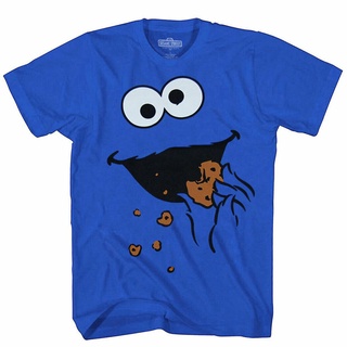 เสื้อยืดโอเวอร์ไซส์เสื้อยืด พิมพ์ลาย Sesame Street Monster Cookies สําหรับผู้ชายS-3XL