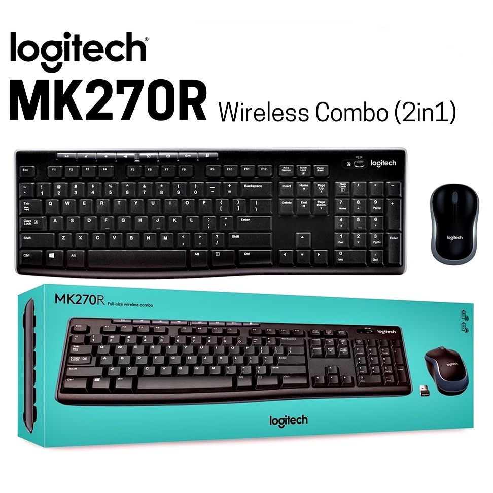 ⚡️คีย์บอร์ดและเมาส์ไร้สาย⚡️ LOGITECH MK270R Wireless Combo Mouse + Keyboard (คีย์ไทย-อังกฤษ) ประกัน 3 ปี