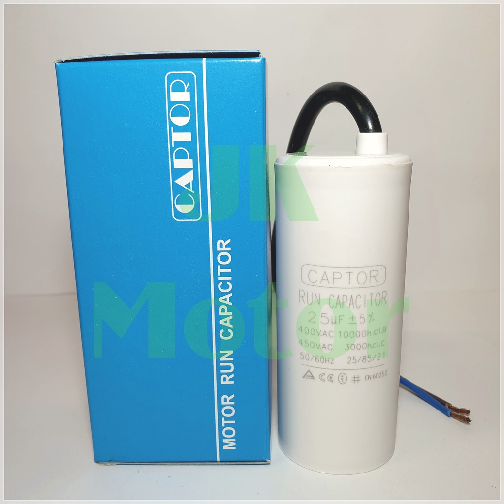 คาปาซิเตอร์รัน Run Capacitor CAPTOR ขนาด 25uF 30uF 35uF 40uF 45uF 50uF ...