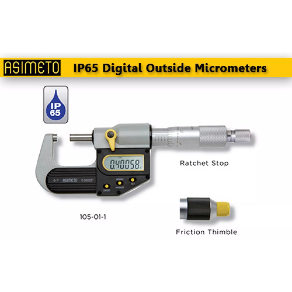 ดิจิตอลไมโครมิเตอร์-กันน้ำ-ip65-ระยะวัด-25-50mm-ละเอียด-0-001mm-digital-micrometer-ip65-25-50-mm-0-001-mmasimeto