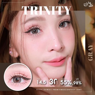 🎉New🎉คอนแทคเลนส์Kitty kawaii Bigeye Trinity Brown/Gray (ขนาด 14.5)สายตาปกติถึง-300