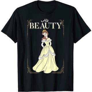 เสื้อยืดผ้าฝ้ายพรีเมี่ยม เสื้อยืด พิมพ์ลายกราฟิก Disney Beauty &amp; The Beast Belle His Beauty