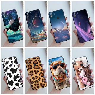 Tecno POP 4 BC2c / 4 Pro BC3 / 4 Air Lte BC1 BC1s เคส ซิลิโคน TPU เจลลี่ ฝาครอบ หรูหรา อวกาศ ดาวเคราะห์ วัว ลาย เคสโทรศัพท์