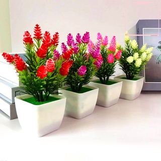 [AG]Artificial Plants Decorative Pine Cone Pattern Plastic Lifelike Artificial Plants Bonsai for Decorating