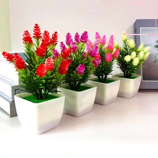 [AG]Artificial Plants Decorative Pine Cone Pattern Plastic Lifelike Artificial Plants Bonsai for Decorating