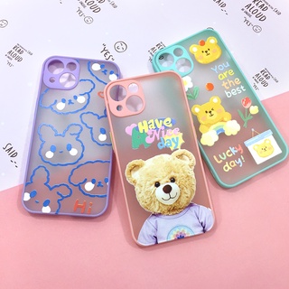 พร้อมส่งเคส i7/8 6+ 7+/8+ เคสTPU ขอบสีหลังขุ่น กันเลนส์กล้อง เคสกันกล้อง ลายการ์ตูน เคสหมี เคสแฟชั่น เคสมือถือ