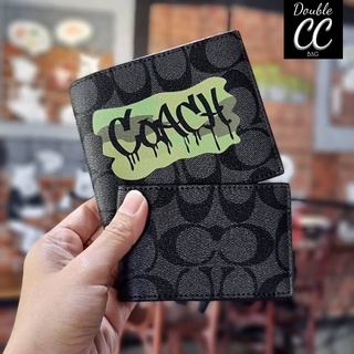 (แท้ 💯%‼) COACH F37333 3-IN-1 WALLET IN SIGNATURE CANVAS WITH GRAFFITI