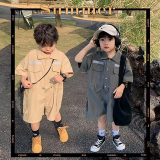 【ชุดเด็กผู้หญิง】ชุดเสื้อท็อปลําลอง ทรงหลวม แฟชั่นฤดูร้อน สําหรับเด็กผู้ชาย 2023