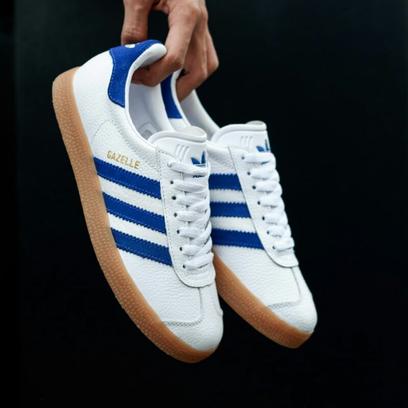 รองเท้าผ้าใบ-adidas-gazelle-สีขาวสีฟ้า