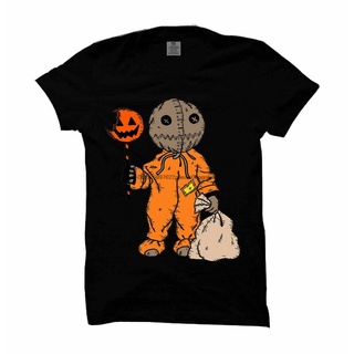 เสื้อยืดผ้าฝ้ายพิมพ์ลายขายดี เสื้อยืด พิมพ์ลาย Trick r Treat Sam เหมาะกับเทศกาลฮาโลวีน สําหรับผู้ชาย และผู้หญิง