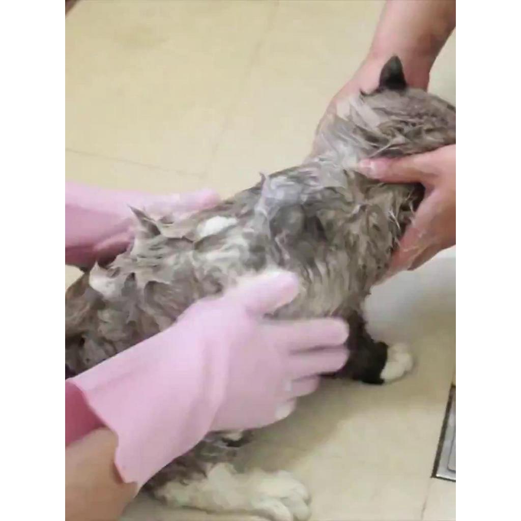 harmcat-สัตว์เลี้ยงสุนัขแมวอาบน้ำถุงมือ-แปรงสวมมือไว้ใช้อาบน้ำ-อาบน้ำสัตว์เลี้ยง-ถุงมือแปรงขน-อาบน้ำสัตว์เลี้ยงแปรงขน